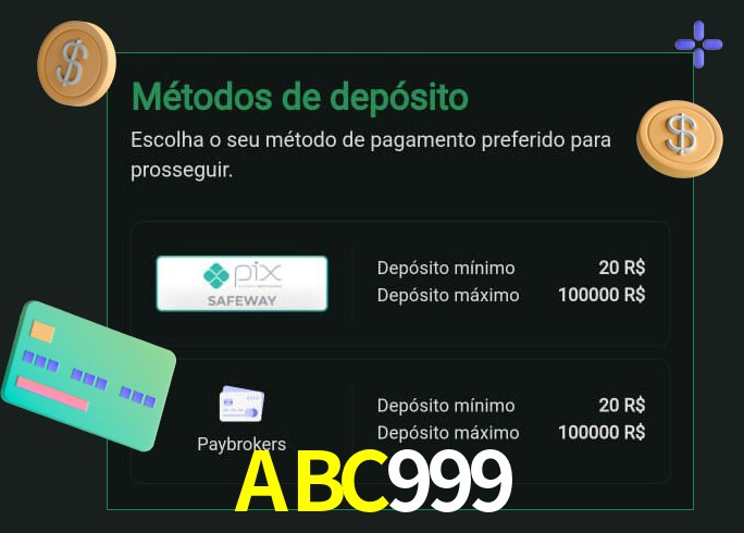 O cassino ABC999 oferece uma grande variedade de métodos de pagamento